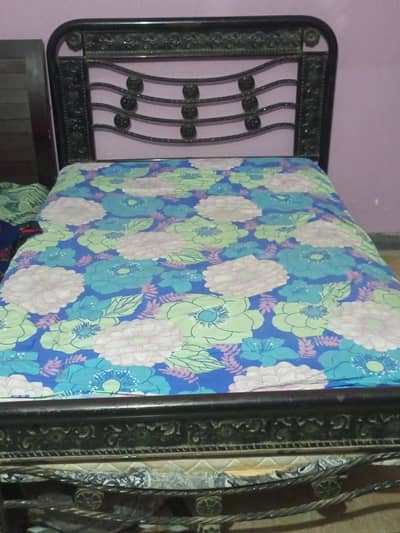 iron single with mattress for sale