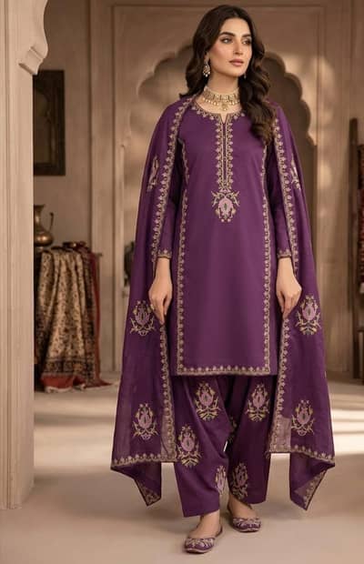 Cotton Silk Farshi Shalwar 2PC