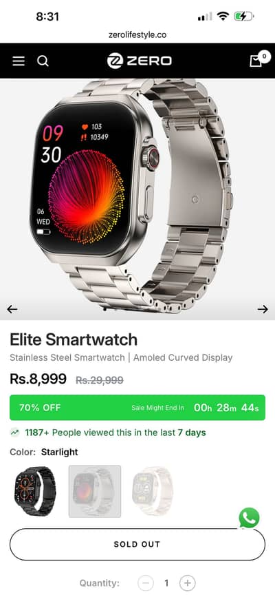Zero elite smart watch
