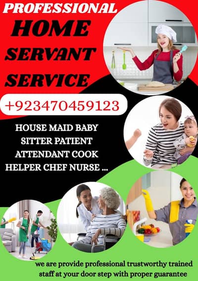 PROFESSIONAL MAID BABY SITTER PATIENT ATTENDENT COOK HELPER CHEF NURSE