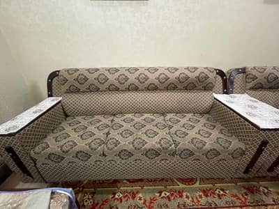 6 seater sofa set with wood hands