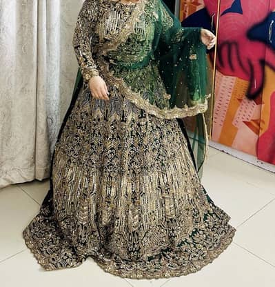 Bottle green lehnga choli