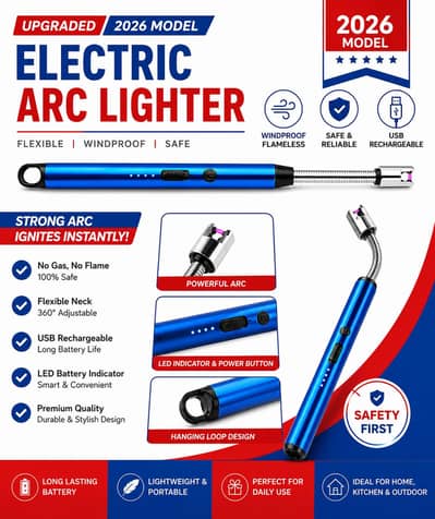 Rechargeable Electric Arc Lighter | USB Charging | Flameless