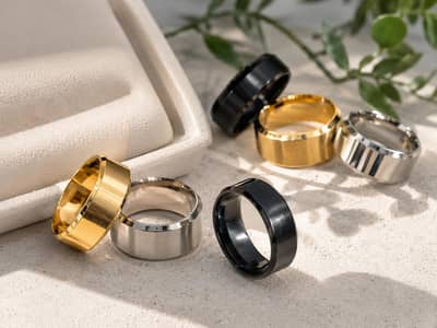 Men’s Stainless Steel Ring – Black, Gold & Silver – Stylish & Durable