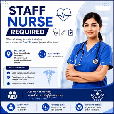 Hiring a Female nurse For 5 hours evening time