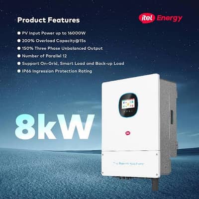 itel Energy 8KW Three Phase Hybrid Solar Inverter | On-Grid & Backup
