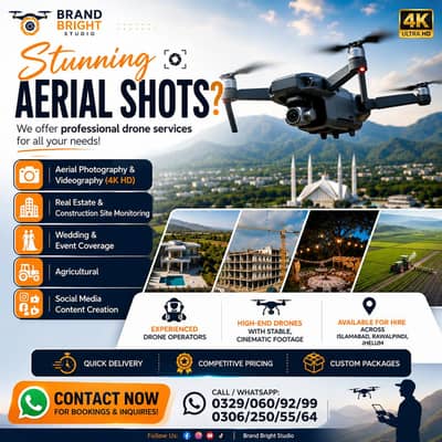 Professional Drone Service available per day &  monthly packages