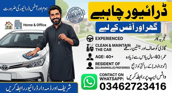 private driver needed - Gujranwala