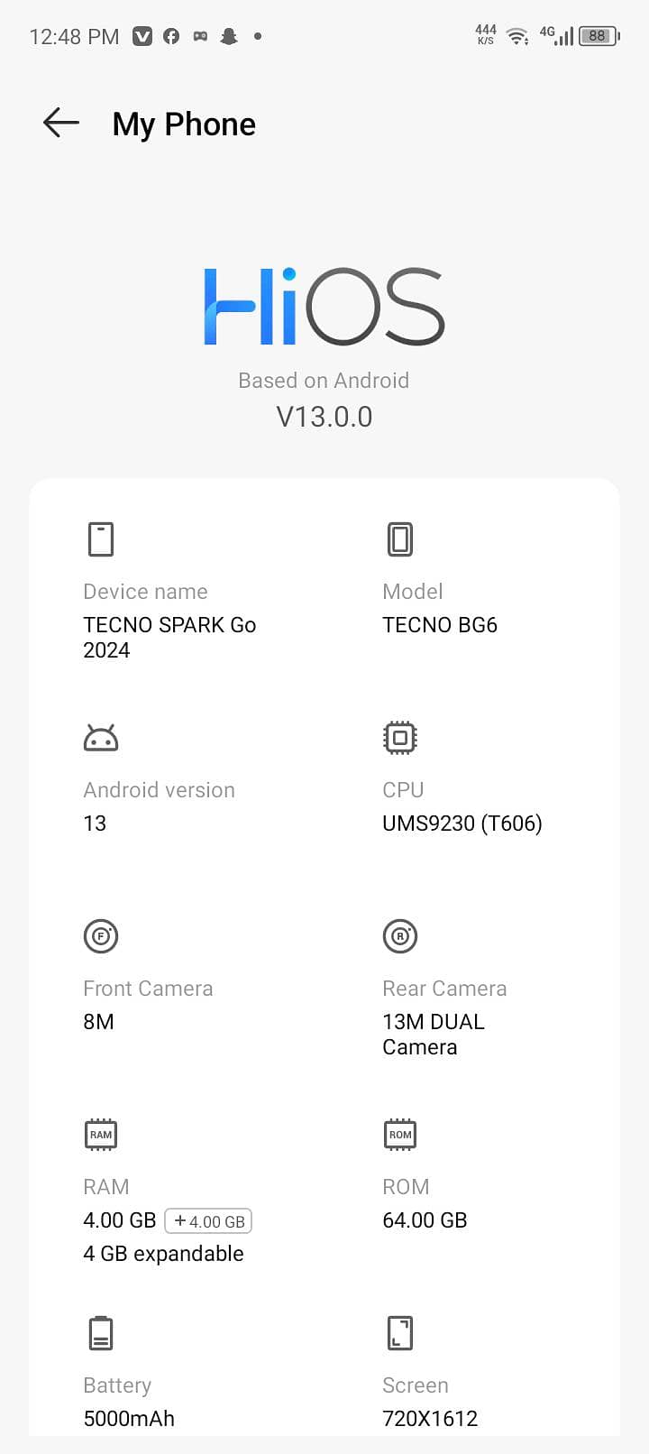 Tecno Spark Go 7