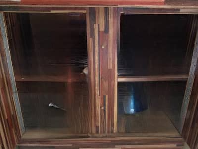 Fish Aquarium Tank with Wooden Cabinet Stand - Large Size