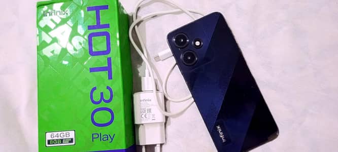 (03326284444)Hot 30 Play 4GB/64GB Blue|6000mAh battery|Original