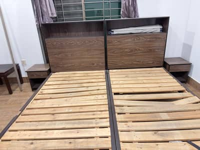 double bed with two side tables