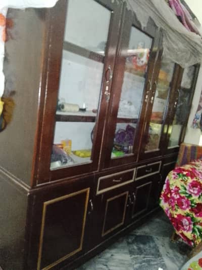 Solid Wooden Crockery Showcase for Sale