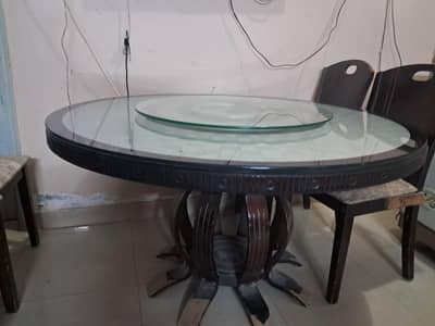 Dining table with six chairs