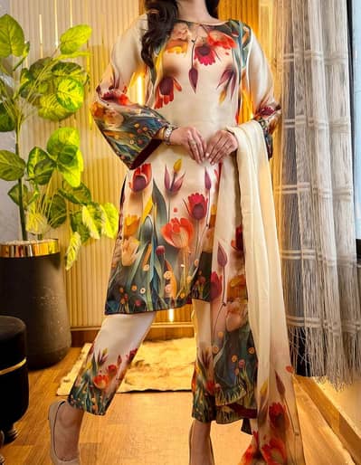 shamoz silk 3pcs suit