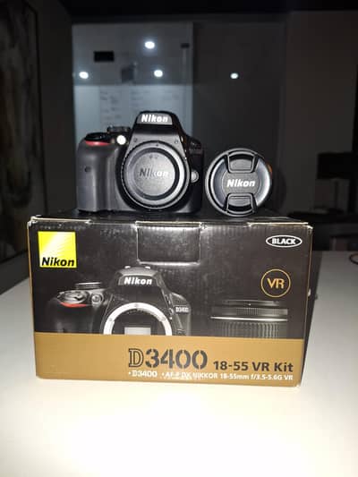 Nikon D3400 18-55 VR kit. complete box and accessories 10/10