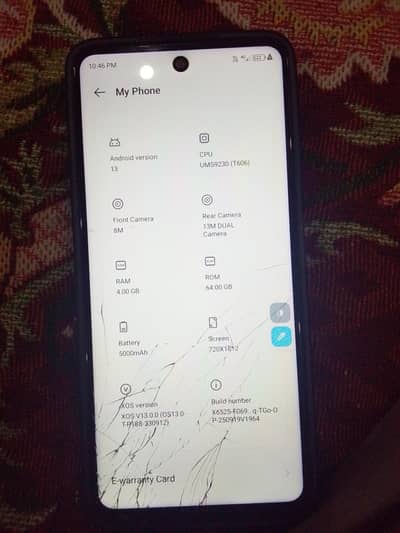 Infinix Smart 8 with box screen and speaker damage hai only