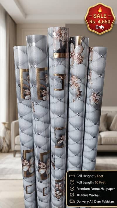 Premium Fabric Wallpaper Roll 5×60 Ft | Washable | 10 Years Warranty