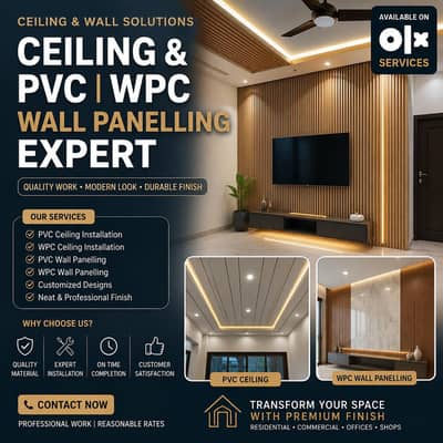 ceiling and PVC |WPC wall panelling expert available