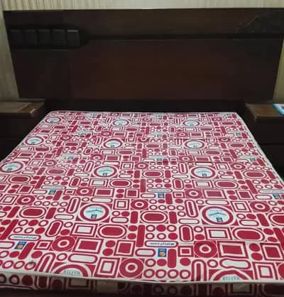 nicely used Bed for sale with two side tables