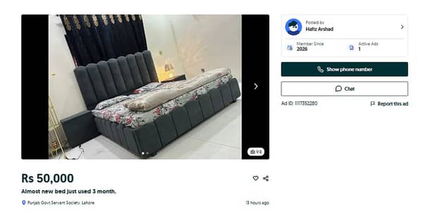 New king size beautiful bed