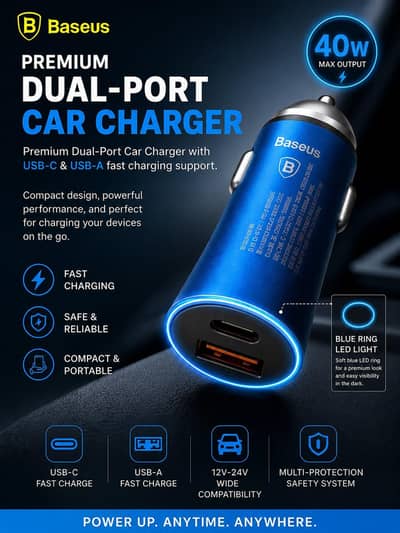 imported dual port car charger