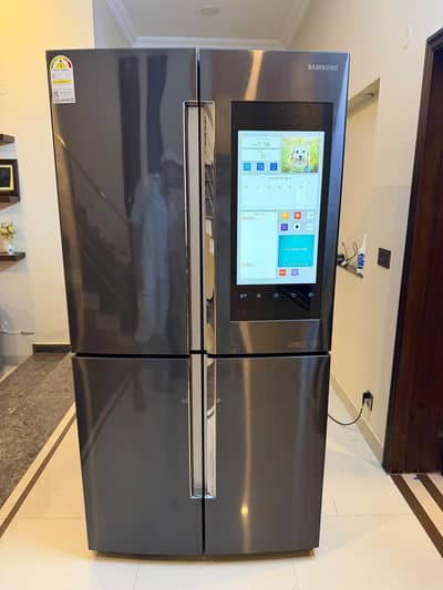 Touch panel TV installed in Samsung fridge