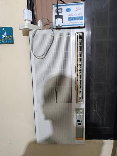 Japanese Vertical Window AC (110 V) + Voltage Converter (Complete Set)