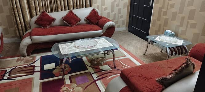 Sofa Set with Glass Centre & Side Tables for Sale.