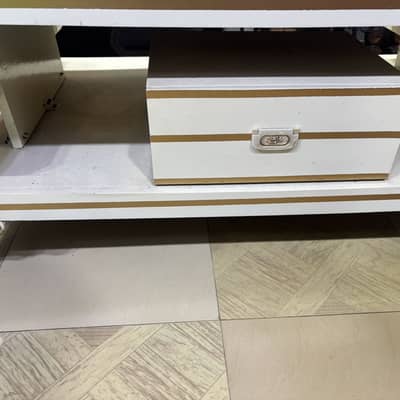 Luxury Wooden Center Table | Black Imported Glass| Coffee Table