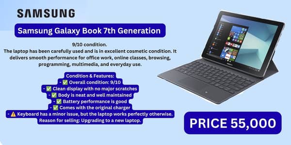 Samsung Galaxy Book for i5 7th generation