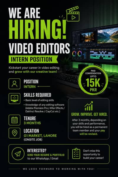 VIDEO EDITOR REQUIRED.