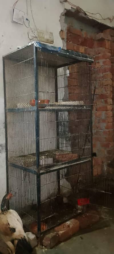 Heavy Iron 3 Portion Bird Cage.