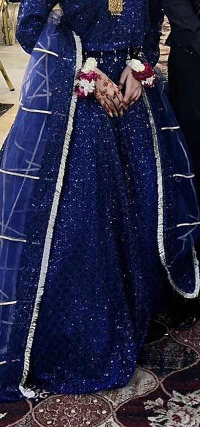 Luxury Navy Blue party wear Sharara – One Time Worn | Like New