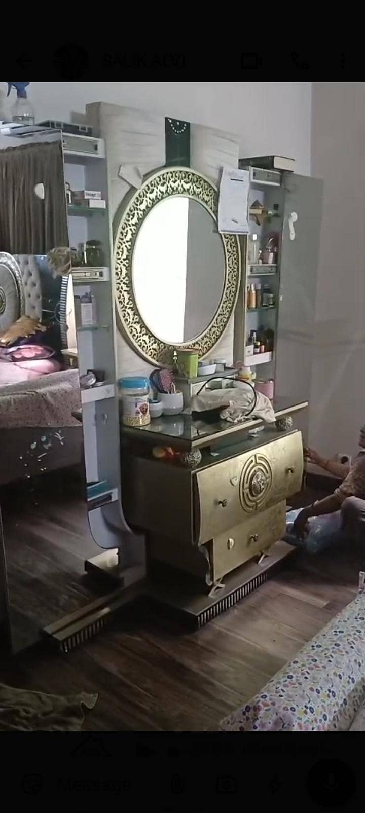 Full bed set. Bed. Dressing table. Cupboard. 3