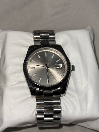 Brand New Diamond Blue Luxury Silver Quartz Watch⁠
