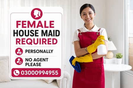 Female House Helper Required(Experience not Required)