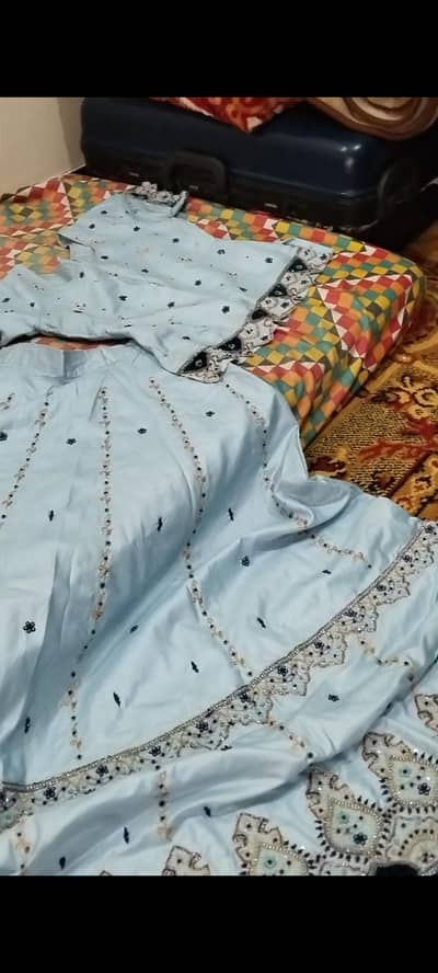 lehnga with shirt dupatta and pouch