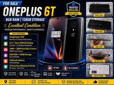 OnePlus 6T 8GB RAM / 128GB Storage - Excellent Condition