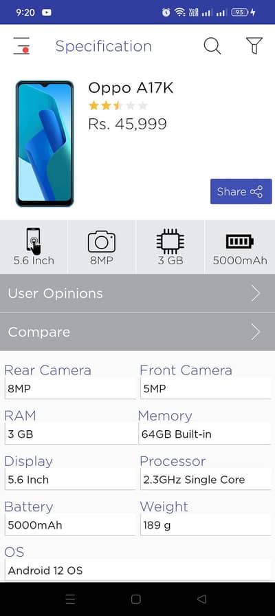 OPPO A17k