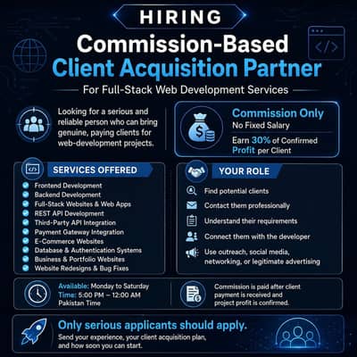 Sales commission-only parter needed
