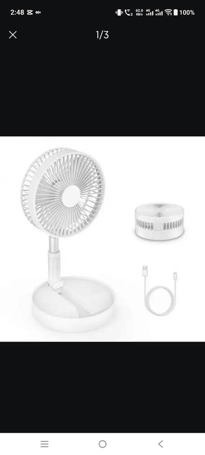 Youpin ADYSS Portable Fan USB Rechargeable Folding Telescopic Floor