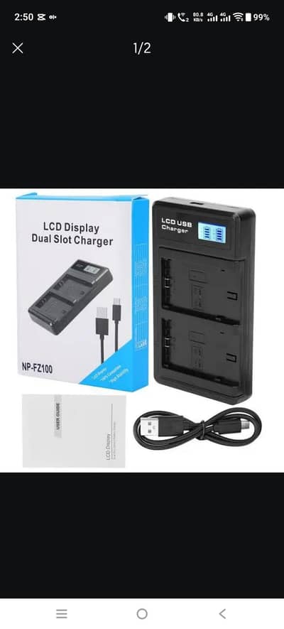 Sony FZ100 LCD Dual USB Battery Charger For Sony