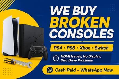 Buying Broken/Faulty PS4, PS5, Xbox, Switch – Cash Paid, Any Condition