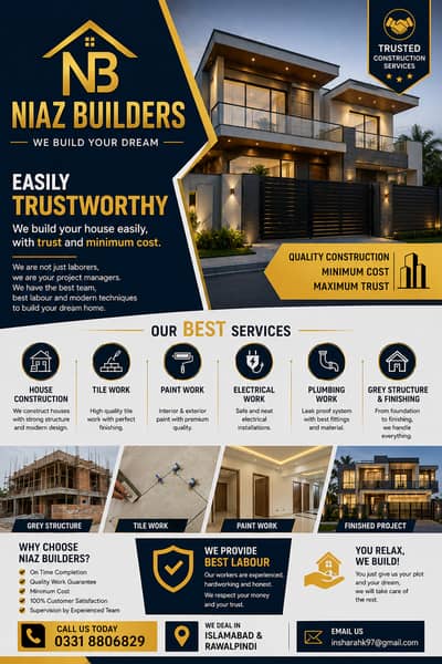 Niaz Builders – Ghar Tameer Karwane Ke Liye Bharosemand Thekedar |