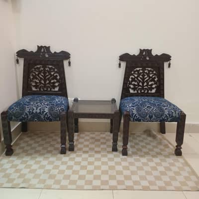 wooden chairs with table