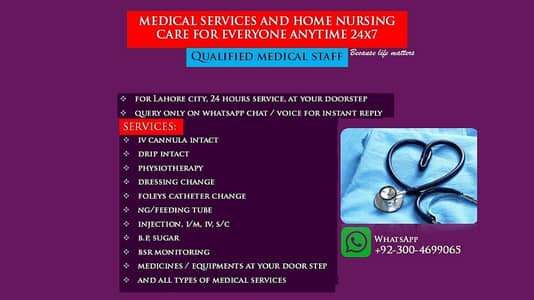 MEDICAL SERVICES AND HOME NURSING CARE FOR EVERYONE ANYTIME 24x7