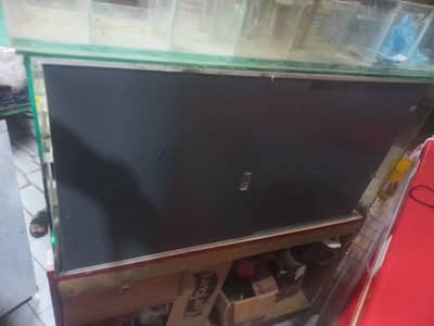 wooden mobile counter in normal condition