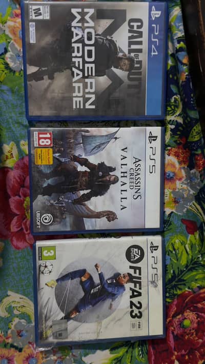 Assassin creed Valhalla ps5,fifa 23 ps5 and COD ps4 for Sale