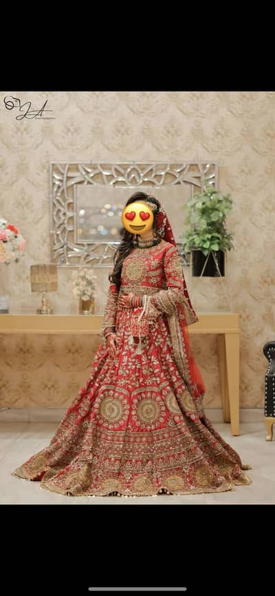 Red bridal sharara heavy embroidered 1 time worn excellent condition
